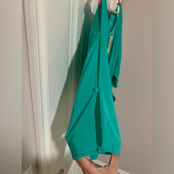 NWT! American Eagle Sea Foam Green/Teal Front Tie Open Button Sleeve Dress Sz. M - Picture 4 of 6